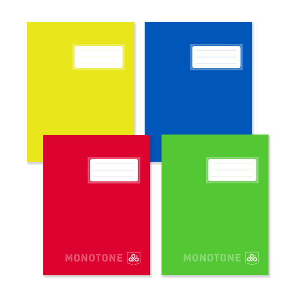 MONOTONE 60 gsm 2 Lines 48 sheets 16.5 x 21 cm (pack of 12)