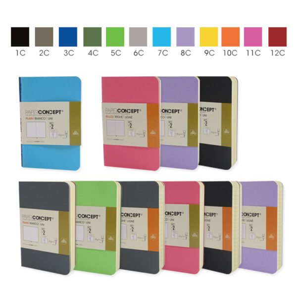 Paperconcept Executive Notebook Carton cover lined 6.5 x 10.5 cm (pack of 2)